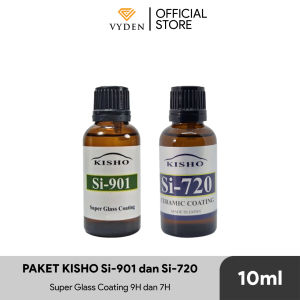 PAKET Pengkilap Body Motor Mobil KISHO Si 901 Si 720 Japan Bisa COD Silica Nano Ceramic Glass Coating Original Official Permanen Paint Protection Efek Daun Talas Pengkilat Poles Body Motor Mobil Kaca Cat Helm Sepeda Pelindung Pelapis