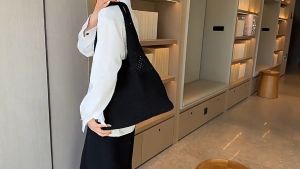 AOR Beg Kait Jaring Sandang Kain Knit Boleh Diguna Semula Tahan Lasak Eco Friendly Foldable Shopping Tote Japanese Style Durable Grocery Market Knitting Wool