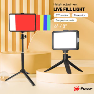 [In Stock] N-Power 8 Inch LED Lighting Panel Video Light for Photography Studio Bedroom Study Lights Stand Tripod