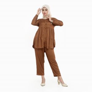 ONE SET PILUH/Setelan Celana Panjang Rayon Wanita Dewasa terbaru/Oneset muslimah premium modern