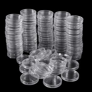 [COD] xiangshun 100Pcs 27mm Coin Holder Capsule Storage Case Display Box Round Display Cases