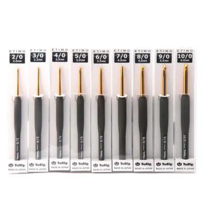 TULIP - Hakpen (Alat/Jarum Rajut) Tulip ETIMO Abu-Gold / ETIMO Gray Crochet Hooks - PCS