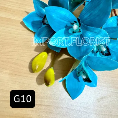 Cymbidium Anggrek Latex Premium 10 Kuntum Latek Artificial Dekorasi
