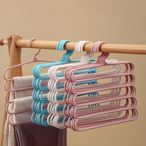 5 Layer Pants Hanger Closet Storage Organizer for Pants Jeans Multifunctional Pants Hanger