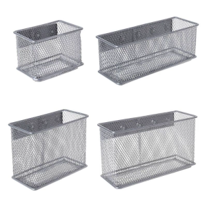 Durable Refrigerator Wire Mesh Magnetic Basket Storage Box Kitchen Cabinet Sundries Pen Makeup Organizer