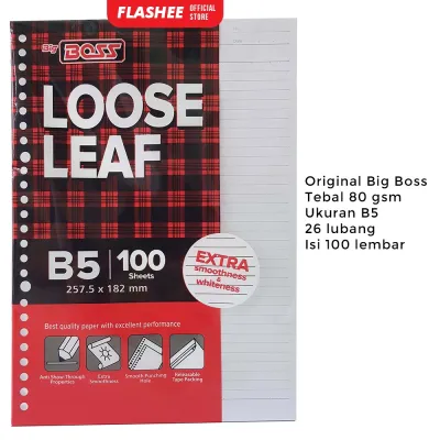 Flashee Refil Binder Garis B5 Loose Leaf Garis Note Isi Binder B5 100 Dan 50 Lembar