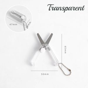INS Minimalist Pastel Colour Cute Mini Scissors Portable Retractable Multipurpose Sewing Craft Paper Cutter Keychain