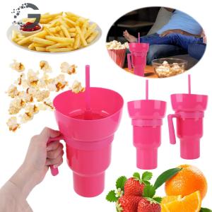 【New Arrival】 Stylish 1000ml Sports Water Bottle Leak-Proof Stadium Tumbler with Snack Cup for Kids and Adults Reusable BPA-Free Drink Container