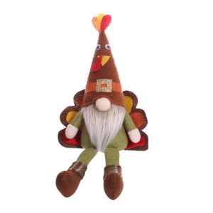 CHUAN สร้างสรรค์และสร้างสรรค์ ตุ๊กตาไก่งวงขายาวคู่ น่ารักน่ารักๆ ตลกๆ ตุ๊กตาไร้หน้า ตกแต่งโต๊ะ ประณีตประณีตประณีต รูปปั้นไก่งวงวันขอบคุณพระเจ้า การเก็บเกี่ยว