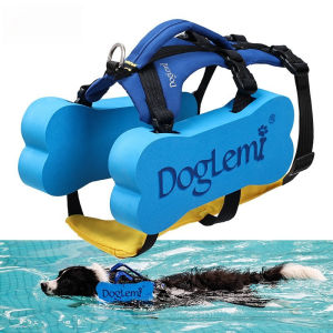 HamshMoc Multifunctional Pet Life Jacket Water Resistant Dual Flotation Design Lift Handle Dog Safety Vest For Beach Swimming