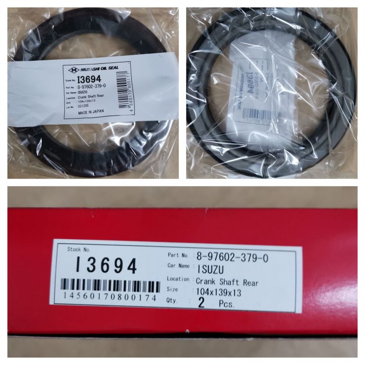 MUSASHI Crankshaft Oil Seal For ISUZU 4HF1 (I-3694) (104X139X13
