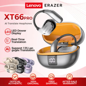 Lenovo ERAZER XT66 PRO AI Translator Earbud Wireless Bluetooth Earphone Smart Real-Time Translation Open Ear Earphone With LED Dispaly Sport Headset With Mic IPX5 Waterproof Bluetooth 5.4