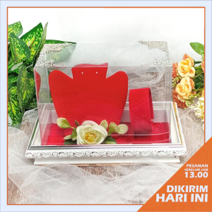 Kotak Frame Fiber Tempat Perhiasan Gelang dan Kalung Mahar atau Seserahan Pernikahan -  FGK