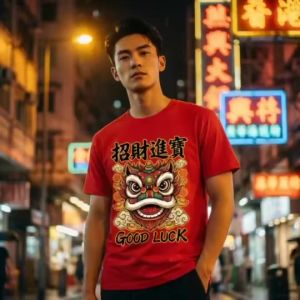 Stylish Printed T-Shirt 新年衣服 2026 马年 CNY 八方来财 Chinese New Year Graphic T-Shirt Baju T Design Stylish yang Lembut