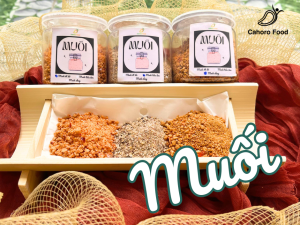 Muối tôm CHAY muối tiêu đen muối ớt đỏ sản phẩm rang thủ công thơm nức [CAHORO FOOD]