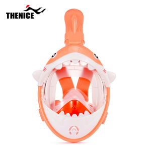 Child Full Face Diving Mask for Snorkeling Swimming Carton Dry Mask for Kids Boys Girls Summer Underwater Swimming Goggles