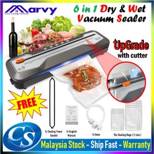 SV289 Automatic Food Vacuum Sealer 6 in 1 with Dry or  Moist Modes Built In Cutter With Sealing Bag