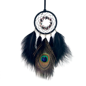 Elegant Dreamcatchers Car Accessories with Feathered And Tourmaline Beads For Rearview Mirror Hanging Decoration