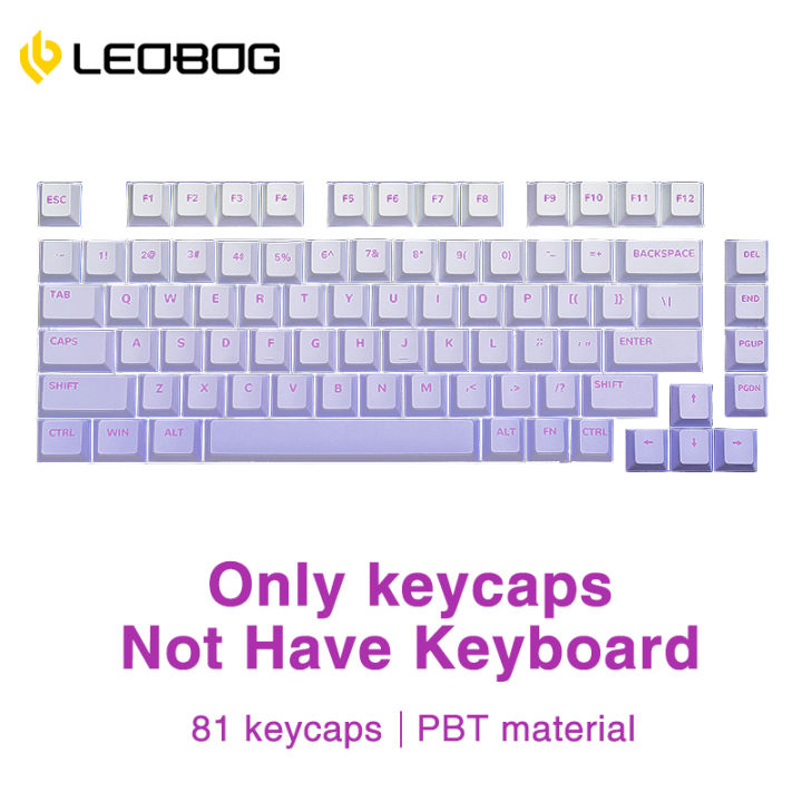 LEOBOG 81Keys Keycaps for Mechanical Keyboard PBT Color Keycap 8 colors to choose