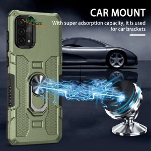 Casing Untuk OPPO A74 4G /OPPO A95 4G Premium Hardcase Ring Armor Robot Case Kickstand Hybrid/Ring Holder