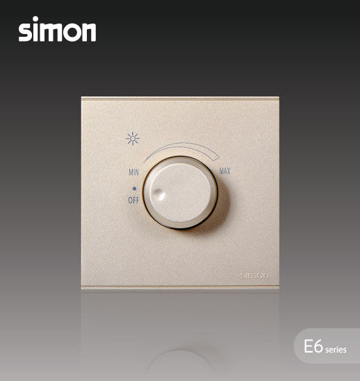 Simon E6 Series 200W Rotary Dimmer ( Incandescent Bulb) Champagne
