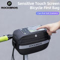 ROCKBROS Túi Gắn Tay Lái Xe Đạp Túi Đựng Đồ Phía Trước, Dạng Sọc Phản Quang, Màn Hình Cảm Ứng, Túi Đựng Điện Thoại, Dành Cho Xe Đạp Leo Núi, Đường Trường, Có Dây Đeo Vai. 