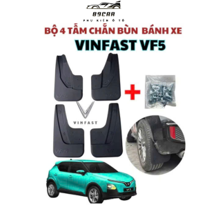 Bộ 4 Tấm Chắn Bùn Xe Vinfast VF5 Trước Sau – Chất Liệu Nhựa ABS Dẻo – Dễ Lắp Đặt – Tặng Kèm Ốc Vít