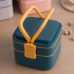 Double Layer Simple Portable Microwaveable Lunch Box
