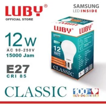 Lampu LED LUBY Classic 12 Watt Bohlam Bulb 12W W cahaya putih Cool Daylight CDL 6500K E27