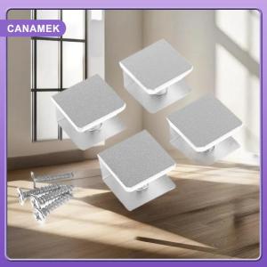 【CANAMEK】 4PCS Square Glass Clamps Glass Clamp Holder Shelf Clip Aluminum Bracket Support For 5mm 6mm 8mm 10mm 12mm Thickness Board