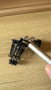 Miniature Hollowed Wall Sconce 1/12 Black Metal Wall Lamp for Dollhouses Living Room Hallway Garden Scene Decoration