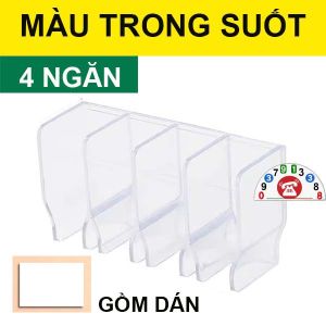 Giá 4 Ngăn Để Kem Đánh Răng Sữa Rửa Mặt Có Miếng Dán Kệ Treo Tường
