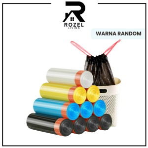 ROZEL Kantong Plastik Sampah Tali / Kantong Plastik Sampah Roll dengan Tali