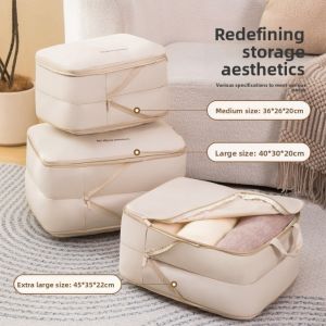 DSGTG Foldable Clothes Storage Bag Compression Large Capacity Clothes Packing Cube Portable Waterproof Travel Luggage Bag Household