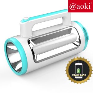 Senter AOKI  Multifungsi AK-6691 Original 10W+50SMD POWER BANK + Lampu Emergency Super Terang