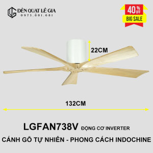 [GIẢM GIÁ SỐC] Quạt Trần Phong Cách Indochine Lê Gia LGFAN738G | Quạt Trần Đẹp