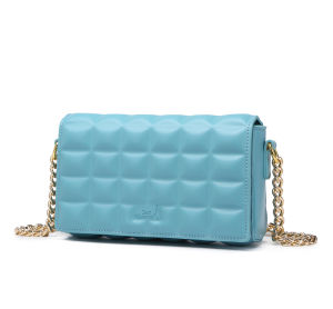 SEA CHOICE Wanita Flap Vintage Rantai Bahu Selempang Rhombus Kisi Tas Tas Kulit PU