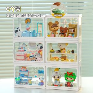 Display case clear package for blind popmart finding unicorn fingure nice view doll house decoration room desk scenery