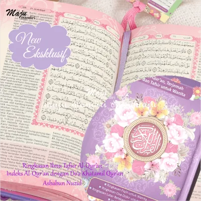 alquran terjemah tafsir fiqih wanita dengan doa dzikir untuk wanita disertai asbabun nuzul latar belakang turunnya ayat ukuran a6 mushaf daliyah jabal MAJU MANDIIR SUKAMAJU