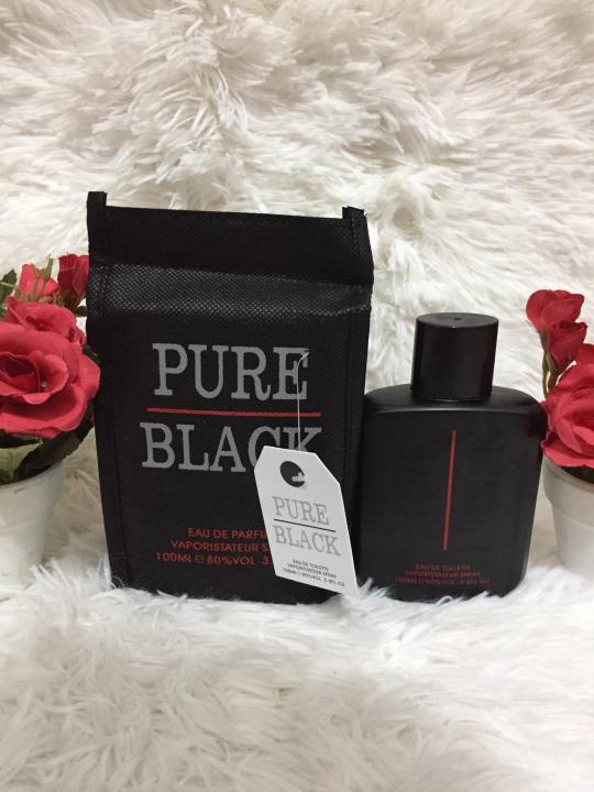 PURE BLACK PERFUME SPRAY FOR MEN 100ML WITH POUCH Lazada PH