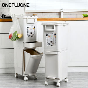 Onetwone 3ชั้นขนาดใหญ่ความจุถังขยะ32L ห้องครัวถังขยะในครัวเรือนขนาดใหญ่ถังขยะโรงแรมร้านอาหารรีไซเคิลถัง Sortilege ถังขยะ