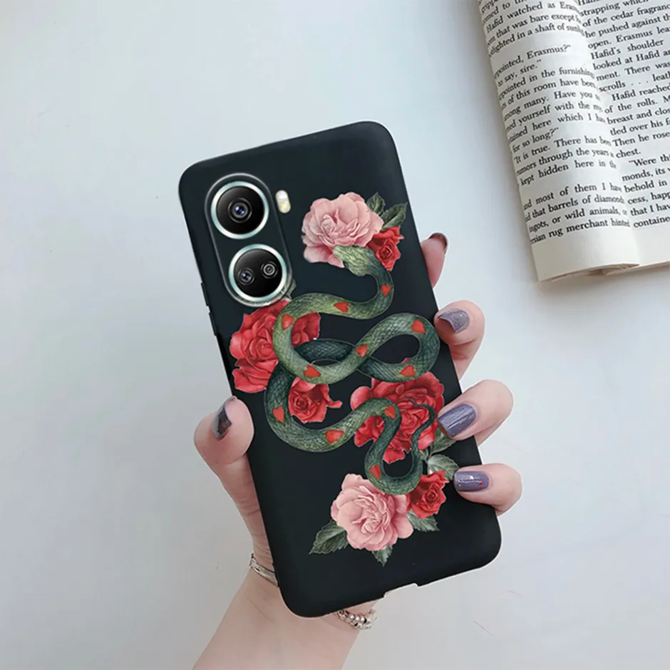 KARTXITAI Cover Compatibile con HUAWEI NOVA Y60 Custodia Trasparente Slim in Silicone TPU con Assorbimento degli Urti e Anti-Graffio-Funghi, farfalla, luna