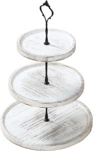 Wood Cupcake Stand 3 Tiers Large Cupcake Holder Wooden Cake Stand RusticCupcake Stand for 50 CupcakesRound Tiered Dessert Display Serving Tray Cupcake Tower for Party Wedding Birthday (Light Tan)