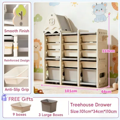 Playpark Kids Toy Organizer Tree House Storage Rack Shelf Bookshelf for Playroom Baby Toys and Books
