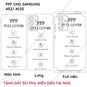 Dán PPF Samsung A52s 5G loại trong nhám da cá sấu dành cho màn hình mặt lưng full body lưng viền