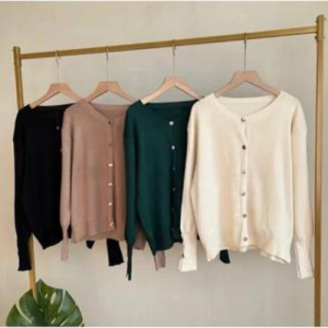 Aira Cardigan Rajut Cardy Knit Premium Basic Kancing termurah dan terbaru korean tops knit