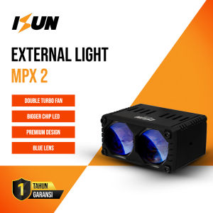 ISUN LED BAR MPX2 Blue-Lens 45W Premium Lampu Tembak Laser SQL 2 Mata LASER GUN Foglamp Laser Lampu Sorot Mini Projie dengan 2 Lensa DC 9-36V/45W