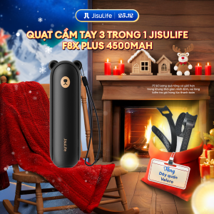 Quạt Cầm Tay 3 Trong 1 JISULIFE F8X Plus 4500mAh Tích Hợp Sạc Dự Phòng Đèn Pin Siêu Sáng Chính Hãng - Bảo Hành 12 Tháng