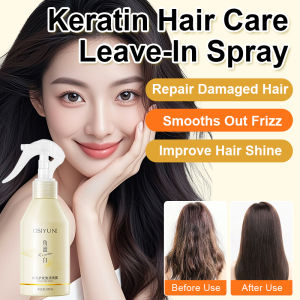 Keratin Leave In Hair Spray Keratin Hair Spray Leave In Treatment Anti-Frizz Spray Repair Damaged Dry Hair Smoothing Spray Shine Enhancing Oil Mist Nourishing Treatment