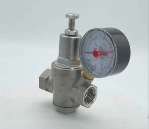 วาล์วลดแรงดันน้ำสแตนเลส 304 พร้อมเกจวัดแรงดัน DN15-DN50 วาล์วควบคุม/ลด/ระบายแรงดันน้ำ
